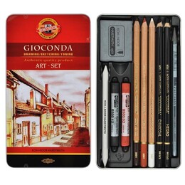 Koh-i Noor Gioconda Art Set Karakalem Eskiz Çizim Seti Metal Kutu - 1