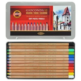 Koh-i Noor Gioconda Soft Pastel Boya Kalemi Seti 12 Renk Metal Kutu - 1