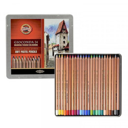 Koh-i Noor Gioconda Soft Pastel Boya Kalemi Seti 24 Renk Metal Kutu - 1