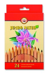 Koh-i Noor Jumbo Naturel Kalın Kuru Boya Kalemi Seti 24 Renk - 1