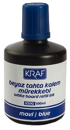 Kraf Beyaz Tahta Kalemi Mürekkebi 100 ml. MAVİ - 1