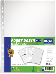 Kraf Eco Poşet Dosya A4 100'lü Paket - 1