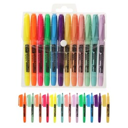 Kraf Fosforlu İşaretleme Kalemi Seti Cep Tipi 12 Renk (6 Pastel + 6 Neon) - 1