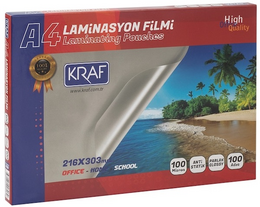 Kraf Laminasyon Filmi Parlak A4 100 Micron 100'lü - 1