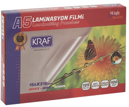 Kraf Laminasyon Filmi Parlak A5 125 Micron 100'lü - 1