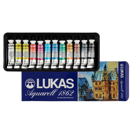 Lukas Aquarell 1862 Profesyonel Tüp Sulu Boya Seti 12 Renk x 10 ml. - 1