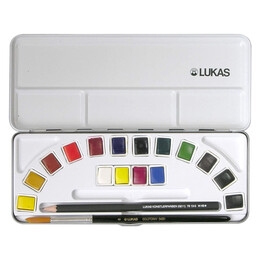 Lukas Aquarell Studio Tablet Sulu Boya Seti 16 Renk 1/2 Tablet Metal Kutu - 1