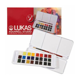 Lukas Aquarell Studio Tablet Sulu Boya Seti 24 Renk 1/2 Tablet - 1