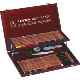 Lyra Rembrandt Polycolor Artist Atelier Kuru Boya Seti 100 Renk + Aksesuarlar Ahşap Kutu - 1