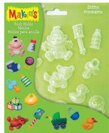 Makin's Clay Push Mold Polimer Kil Şekillendirme Kalıbı Bebek - 1