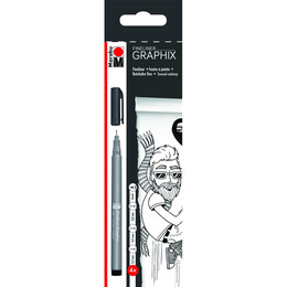 Marabu Graphix Fineliner Çizim Kalemi Seti 4'lü Siyah (0.2-0.4-0.8-Brush) - 1