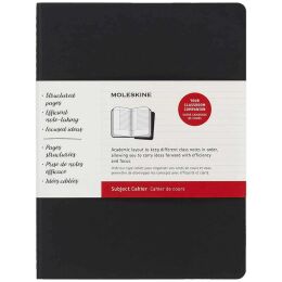 Moleskine Chaier 2'li Günlük Defter Çizgili XL Boy 19x25 cm. 160 Sayfa Siyah + Yaban Mersini Kırmızı - 1