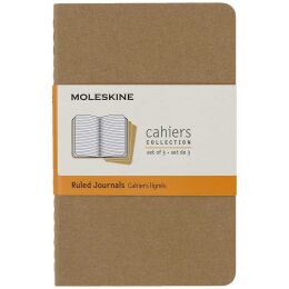 Moleskine Chaier 3'lü Günlük Defter Çizgili Cep Boy 9x14 cm. 64 Sayfa Kraft - 1