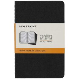 Moleskine Chaier 3'lü Günlük Defter Çizgili Cep Boy 9x14 cm. 64 Sayfa Siyah - 1