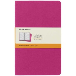 Moleskine Chaier 3'lü Günlük Defter Çizgili L Boy 13x21 cm. 80 Sayfa Kinetik Pembe - 1