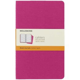 Moleskine Chaier 3'lü Günlük Defter Çizgili L Boy 13x21 cm. 80 Sayfa Kinetik Pembe - 1