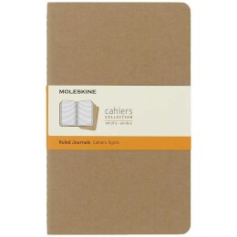 Moleskine Chaier 3'lü Günlük Defter Çizgili L Boy 13x21 cm. 80 Sayfa Kraft - 1