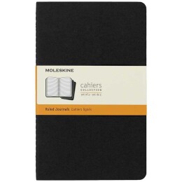 Moleskine Chaier 3'lü Günlük Defter Çizgili L Boy 13x21 cm. 80 Sayfa Siyah - 1