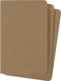 Moleskine Chaier 3'lü Günlük Defter Çizgisiz Cep Boy 9x14 cm. 64 Sayfa Kraft - 3