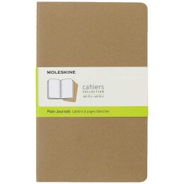 Moleskine Chaier 3'lü Günlük Defter Çizgisiz L Boy 13x21 cm. 80 Sayfa Kraft - 1