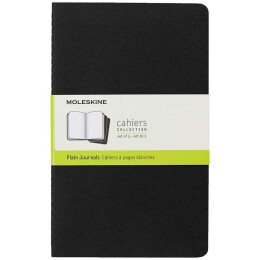 Moleskine Chaier 3'lü Günlük Defter Çizgisiz L Boy 13x21 cm. 80 Sayfa Siyah - 1