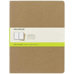 Moleskine Chaier 3'lü Günlük Defter Çizgisiz XL Boy 19x25 cm. 120 Sayfa Kraft - 1