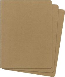 Moleskine Chaier 3'lü Günlük Defter Çizgisiz XL Boy 19x25 cm. 120 Sayfa Kraft - 3