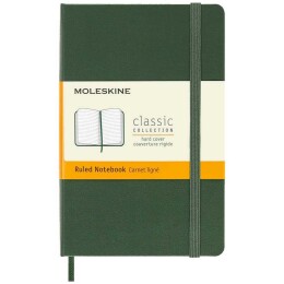 Moleskine Sert Kapak Çizgili Defter Cep Boy 9x14 cm. 192 Sayfa Mersin Yeşili - 1