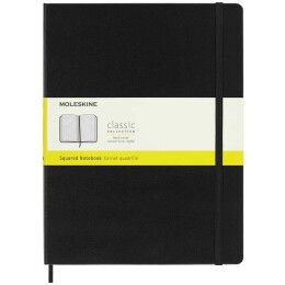 Moleskine Sert Kapak Kareli Defter XL Boy 19x25 cm. 192 Sayfa Siyah - 1