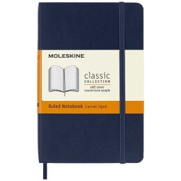 Moleskine Yumuşak Kapak Çizgili Defter Cep Boy 9x14 cm. 192 Sayfa Safir Mavi - 1