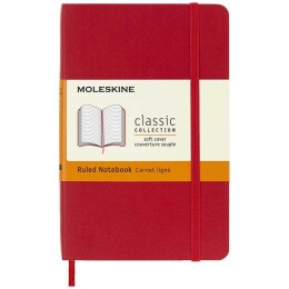 Moleskine Yumuşak Kapak Çizgili Defter Cep Boy 9x14 cm. 192 Sayfa Scarlet Kırmızı - 1