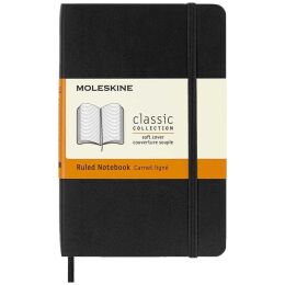 Moleskine Yumuşak Kapak Çizgili Defter Cep Boy 9x14 cm. 192 Sayfa Siyah - 1