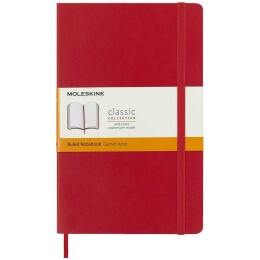 Moleskine Yumuşak Kapak Çizgili Defter L Boy 13x21 cm. 192 Sayfa Scarlet Kırmızı - 1