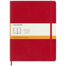 Moleskine Yumuşak Kapak Çizgili Defter XL Boy 19x25 cm. 192 Sayfa Scarlet Kırmızı - 1