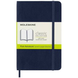 Moleskine Yumuşak Kapak Çizgisiz Defter Cep Boy 9x14 cm. 192 Sayfa Safir Mavi - 1