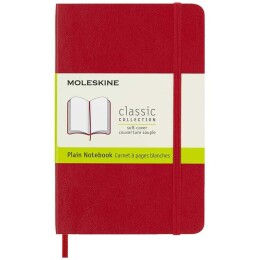 Moleskine Yumuşak Kapak Çizgisiz Defter Cep Boy 9x14 cm. 192 Sayfa Scarlet Kırmızı - 1