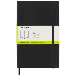 Moleskine Yumuşak Kapak Çizgisiz Defter L Boy 13x21 cm. 192 Sayfa Siyah - 1