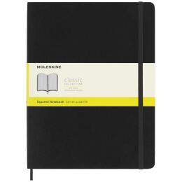 Moleskine Yumuşak Kapak Kareli Defter XL Boy 19x25 cm. 192 Sayfa Siyah - 1