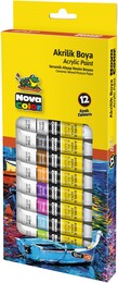 Nova Color Akrilik Boya Seti 12 Renk x 12 ml. Tüp - 1