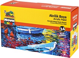 Nova Color Akrilik Boya Seti 24 Renk x 17 ml. Şişe - 1