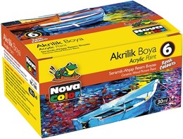 Nova Color Akrilik Boya Seti 6 Renk x 30 ml. Şişe - 1