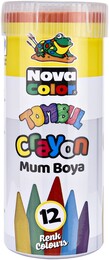 Nova Color Tombul Mum Boya 12 Renk Metal Tüp - 1