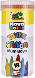 Nova Color Tombul Mum Boya 18 Renk Metal Tüp - 1