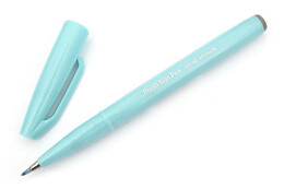 Pentel Fude Touch Brush Sign Pen Fırça Uçlu Kalem PALE BLUE - 1