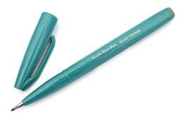 Pentel Fude Touch Brush Sign Pen Fırça Uçlu Kalem TURQUOISE GREEN - 1