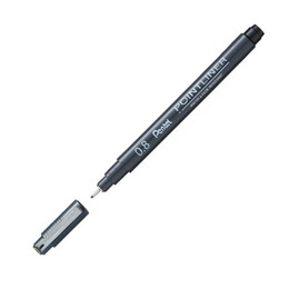 Pentel Pointliner Fiber Uçlu Teknik Çizim Kalemi 0.8 mm. - 1