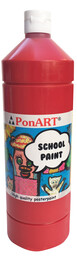 Ponart School Paint Tempera Boya 1000 ml. PSP-2207 A.KIRMIZI - 1