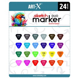 Rich Art-X Sketch Marker Duo Çift Uçlu Marker Kalem Seti 24 Renk - 3