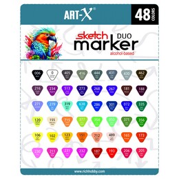 Rich Art-X Sketch Marker Duo Çift Uçlu Marker Kalem Seti 48 Renk - 3