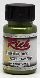 Rich Metalik Kumaş Boyası 50 cc. 3142 CEVİZ YEŞİLİ - 1